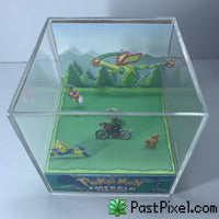 Pokemon Art Emerald Opening Scene Cube pastpixel Diorama Cube