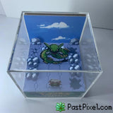 Pokemon Art Emerald - Sky Tower - Rayquaza pastpixel Diorama Cube