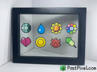 Pokemon Art FireRed LeafGreen Gym Badges Glass Frame pastpixel Picture Frame